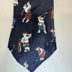 Coca Cola Coke Golf‎ Bear Tie Navy Golfing Summer Shorts